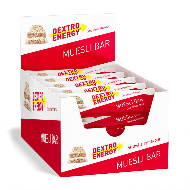 Dextro Energy Müsli Riegel 25er Box Erdbeere MHD 11-2026