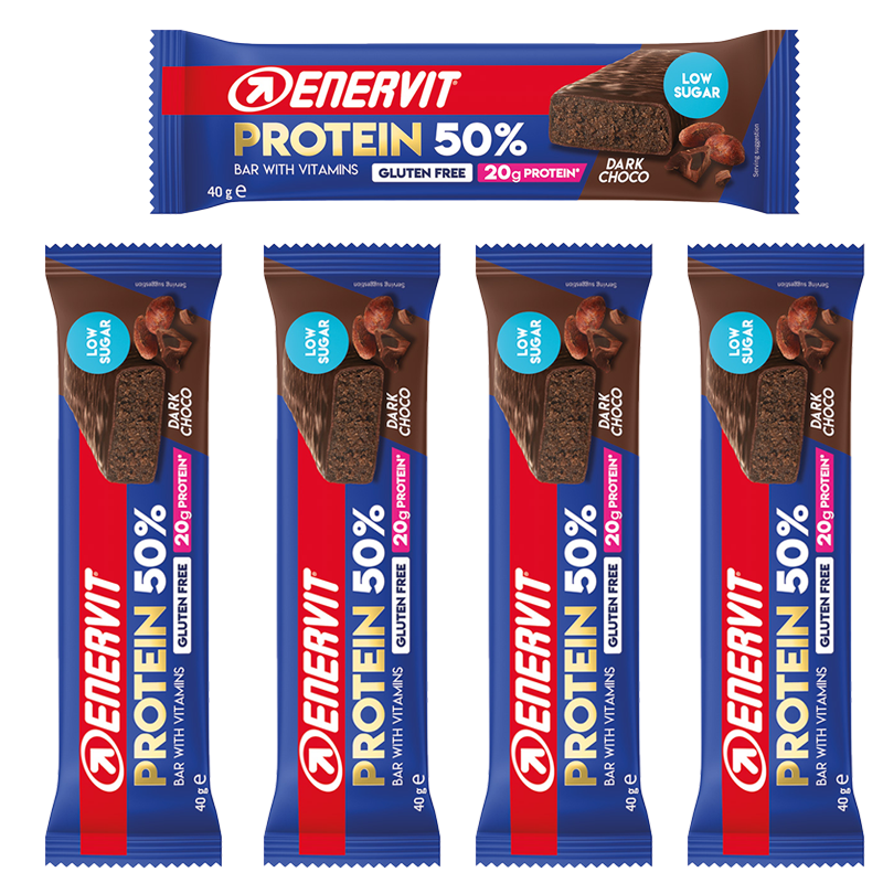 Enervit Protein 50% Baton Czekolada Gorzka 40g Opakowanie 5 sztuk
