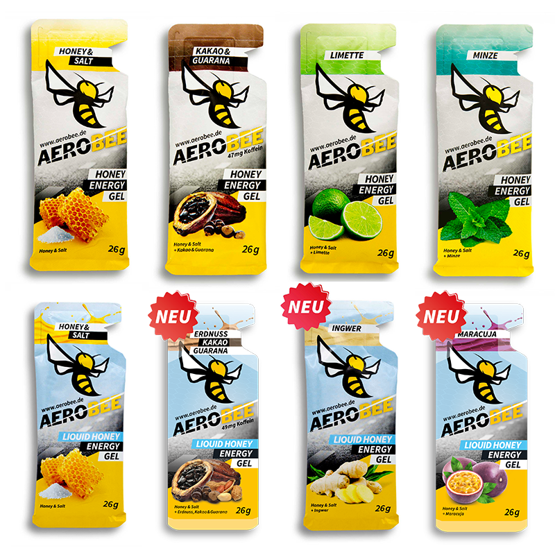 AEROBEE Energy Gel z miodu CLASSIC / Żel płynny zestaw testowy 8 szt.