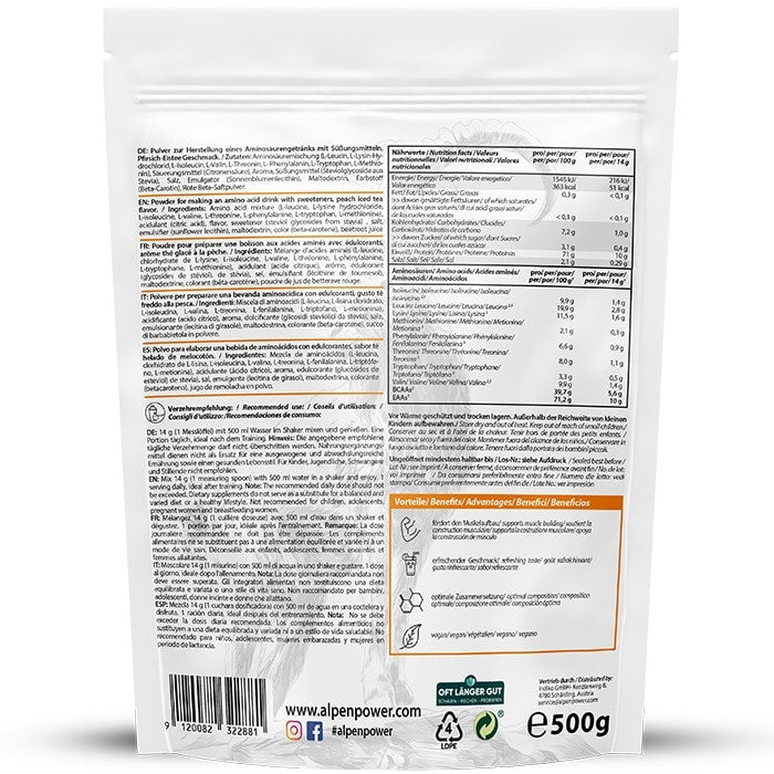 AlpenPower EAA Niezbędne Aminokwasy 500g Woreczek