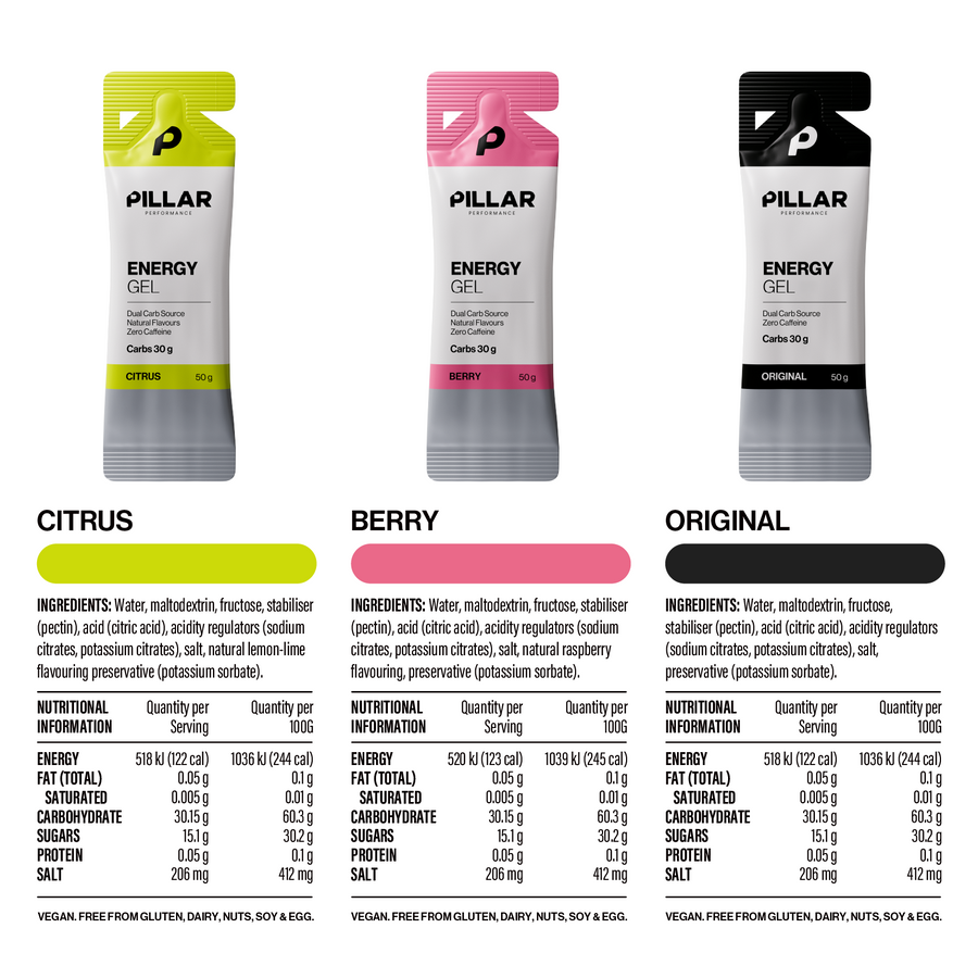 Pillar Energy Gel 30 - 3er Testpaket