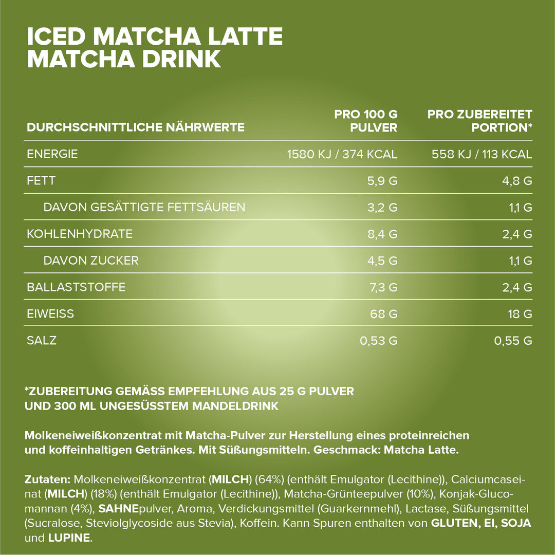 IronMaxx Iced Matcha Latte Protein Drink 400g