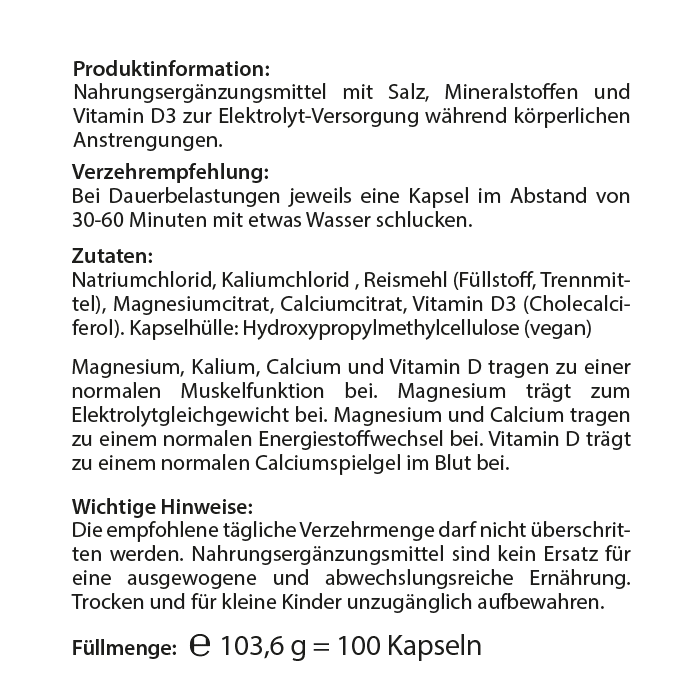AlpenPower Sól - Kapsułki mineralne 100 kapsułek