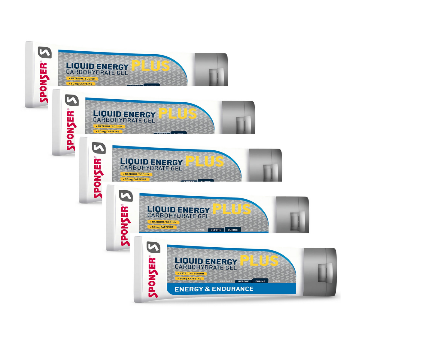 Sponser Liquid Energy Gel PLUS Kofeina Tubka Zestaw 5 szt.