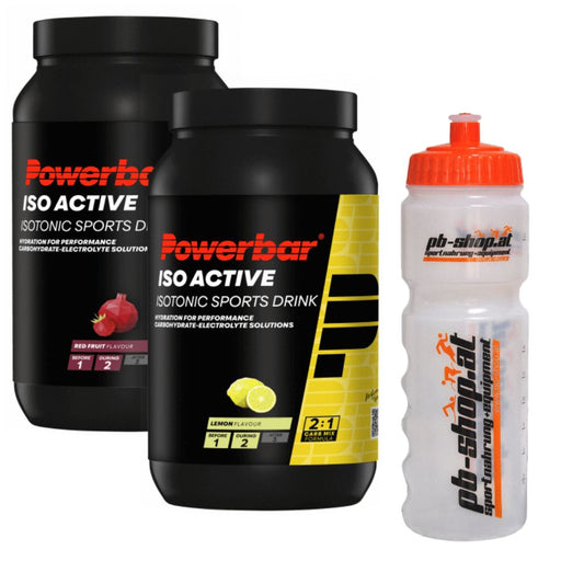 2 puszki PowerBar Iso Active 1320g + butelka na napój 0,75l