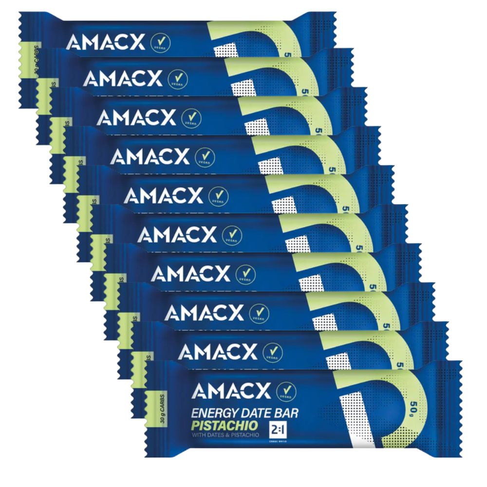 AMACX Baton energetyczny daktylowo-pistacjowy, pudełko 12 sztuk