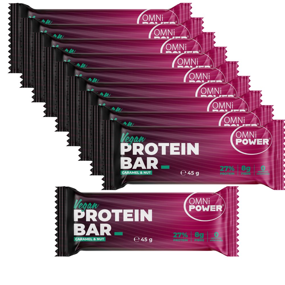 Omni Power Proteinriegel, 12 sztuk w pudełku - wegańskie