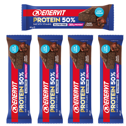 Enervit Protein 50% Baton Czekolada Gorzka 40g Opakowanie 5 sztuk