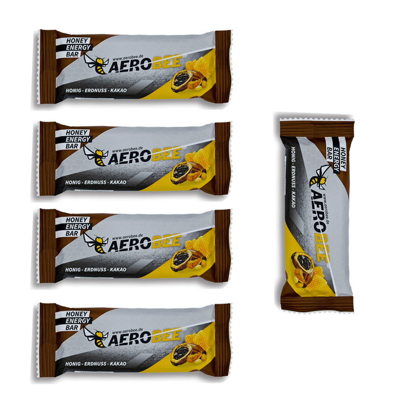 AEROBEE Honey Energy Bar Orzech Ziemny Kakao, 5 szt.
