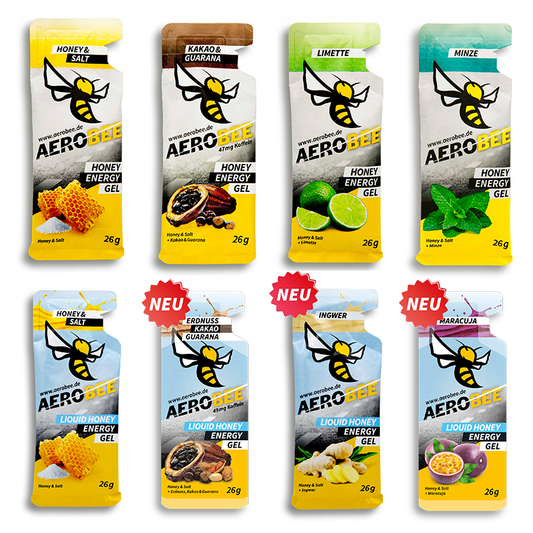 AEROBEE Energy Gel z miodu CLASSIC / Żel płynny zestaw testowy 8 szt.