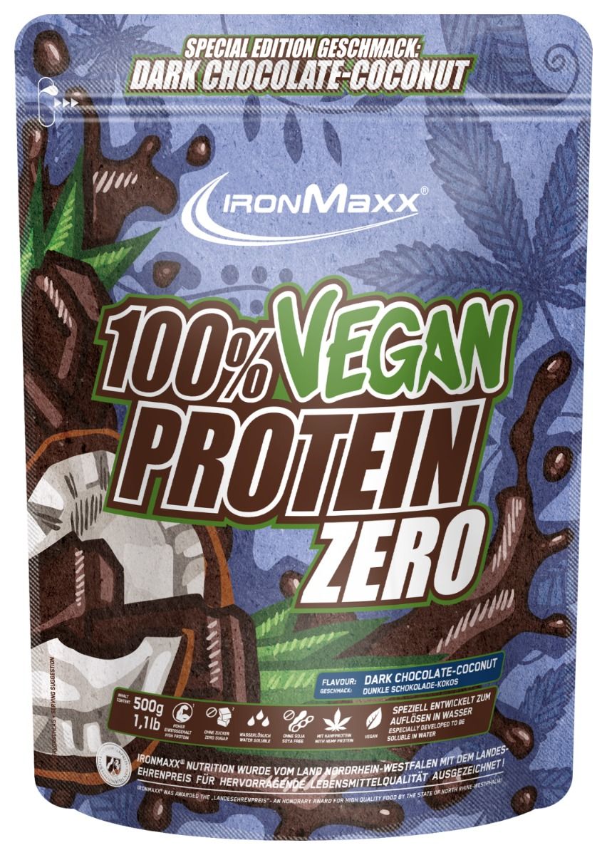 Ironmaxx 100% Wegańskie Białko Zero 500g Torebka stojąca