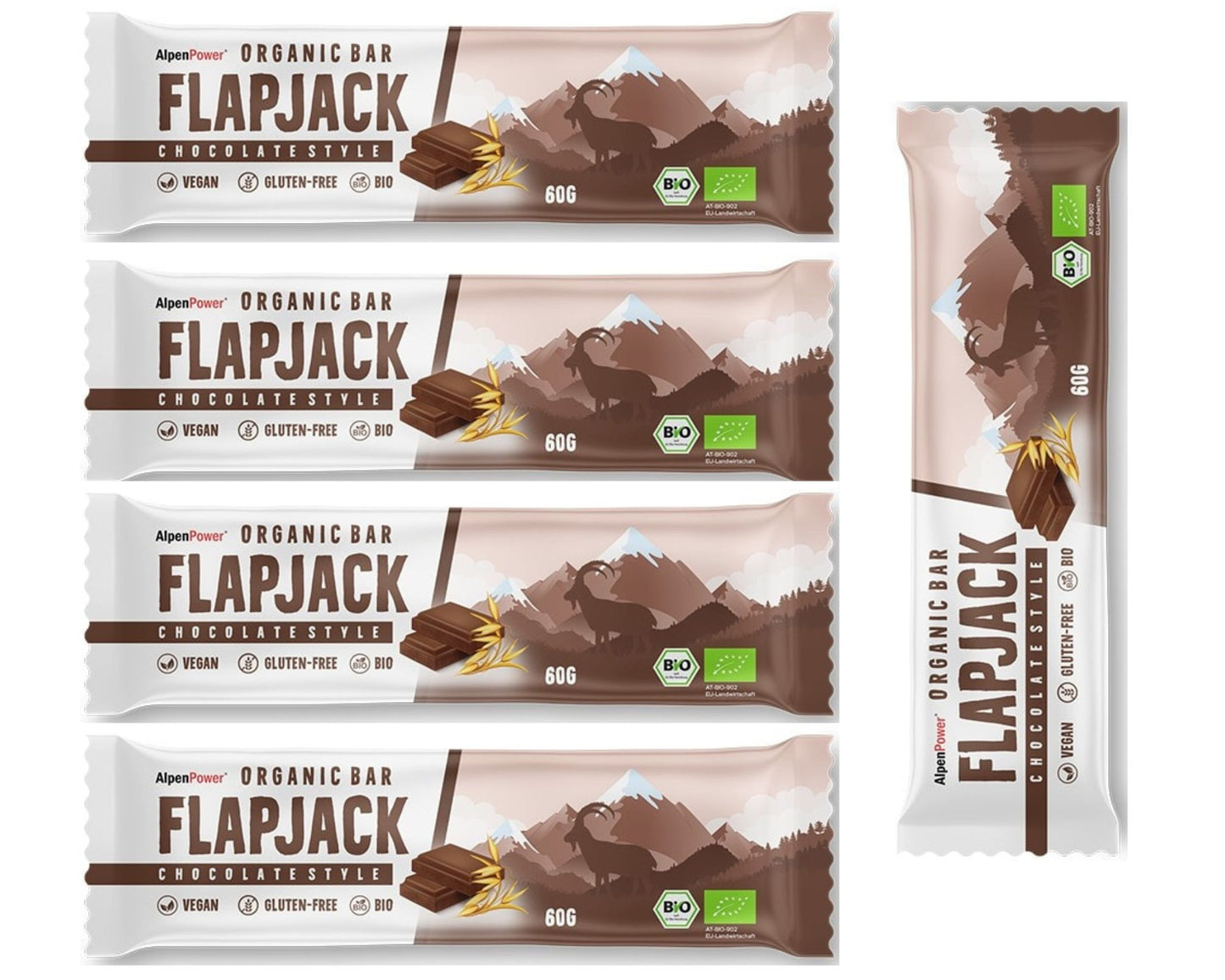 AlpenPower Organic Flapjack Baton 60 g Zestaw 5 sztuk