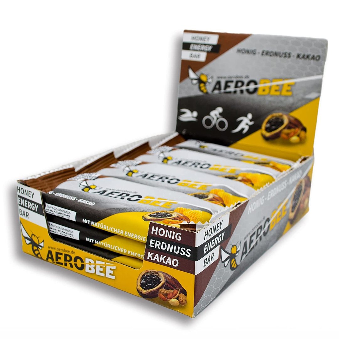 AEROBEE Miodowy Baton Energetyczny Orzech Ziemny Kakao Pudełko 12 szt.