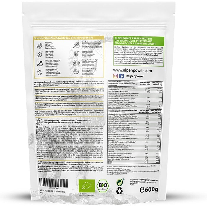 AlpenPower Bio białko grochu 600 g