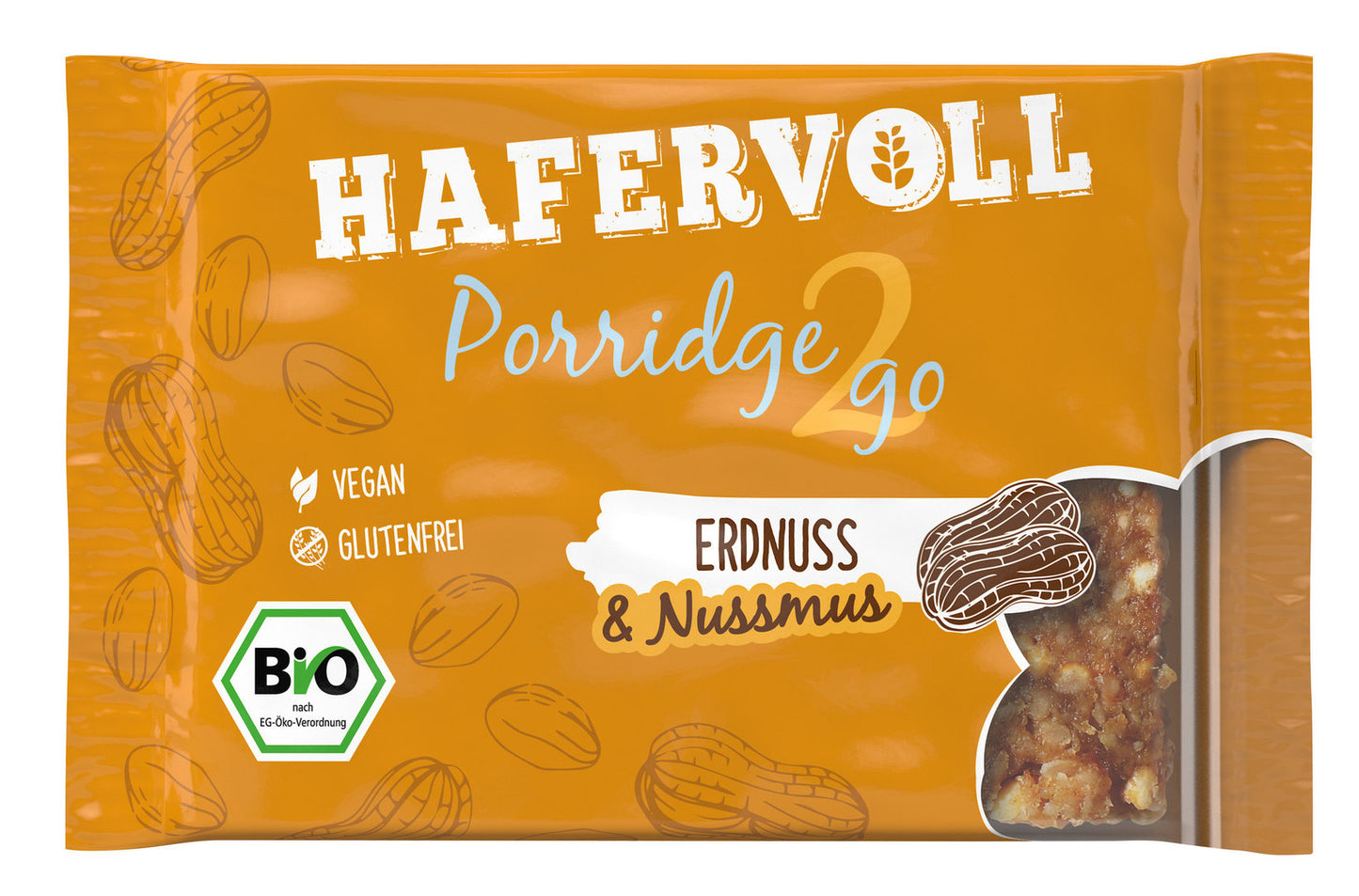 Hafervoll Porridge2go Wegański baton bio, zestaw 5 sztuk