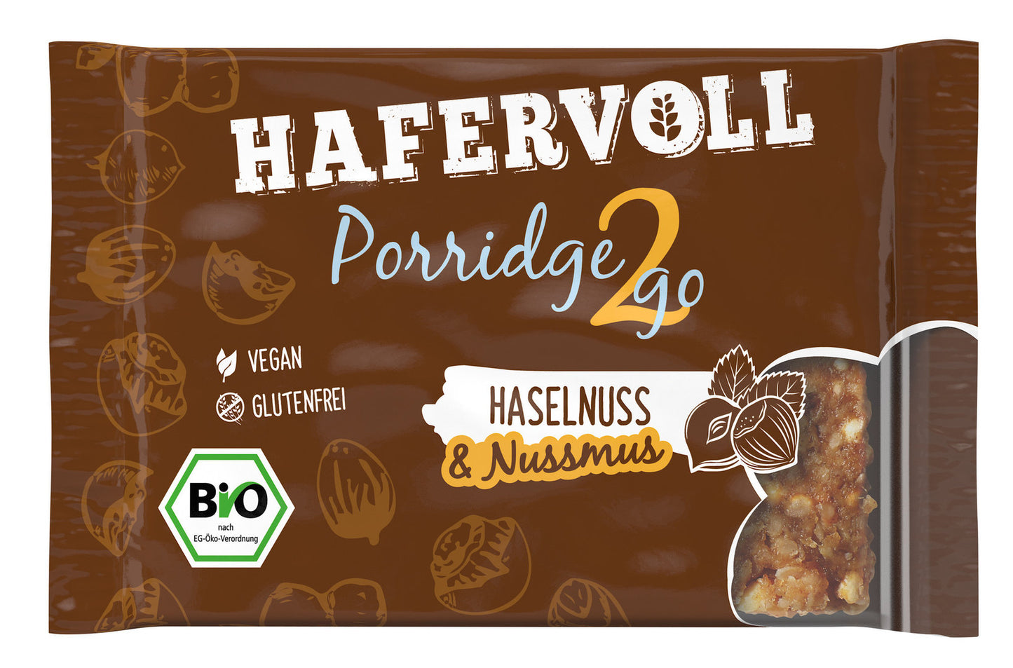 Hafervoll Porridge2go Wegański baton bio, zestaw 5 sztuk