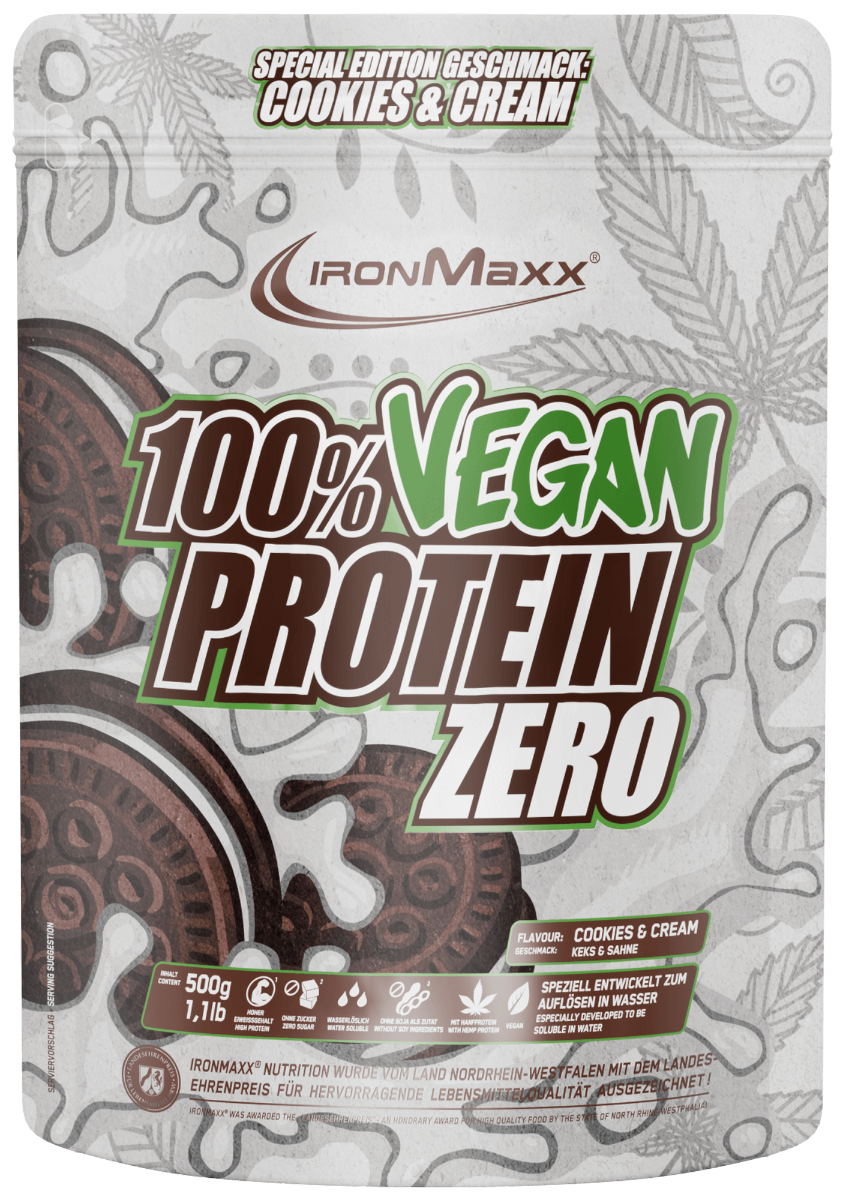 Ironmaxx 100% Wegańskie Białko Zero 500g Torebka stojąca