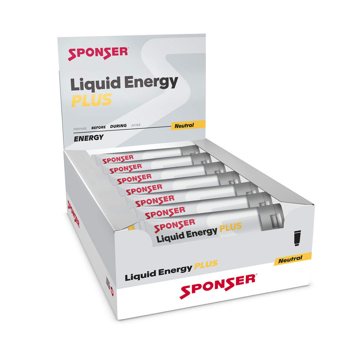 Sponser Liquid Energy Gel PLUS kofeín, škatuľa s 18 tubami