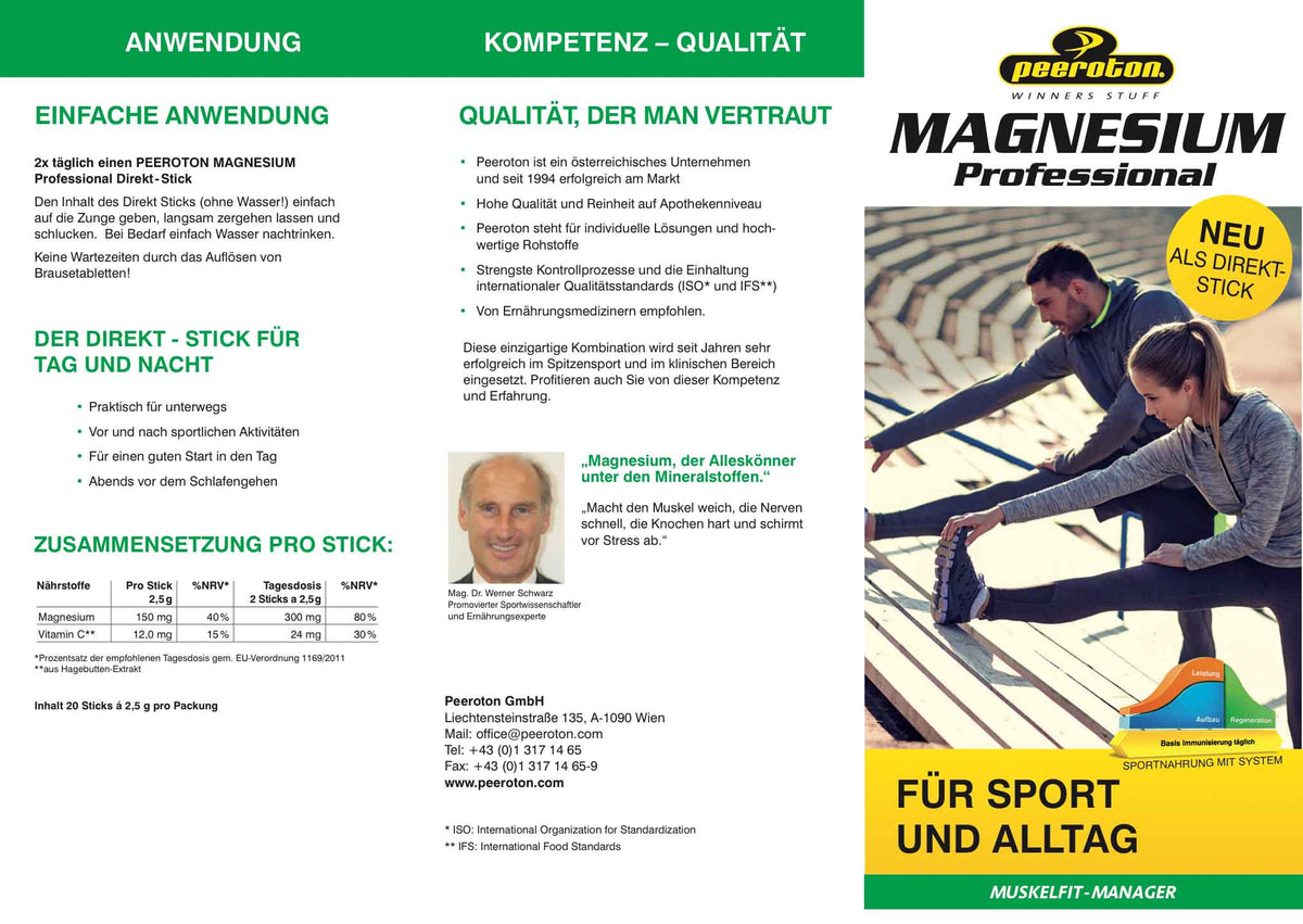 Peeroton MAGNESIUM Professional - Direkt Sticks -20 Stück Johannisbeere MHD 12-2026