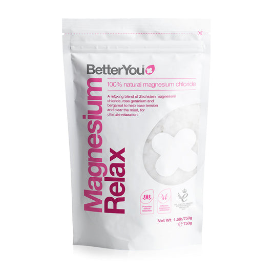 BetterYou Magnesium Relax 750 g sól do kąpieli w saszetce stojącej