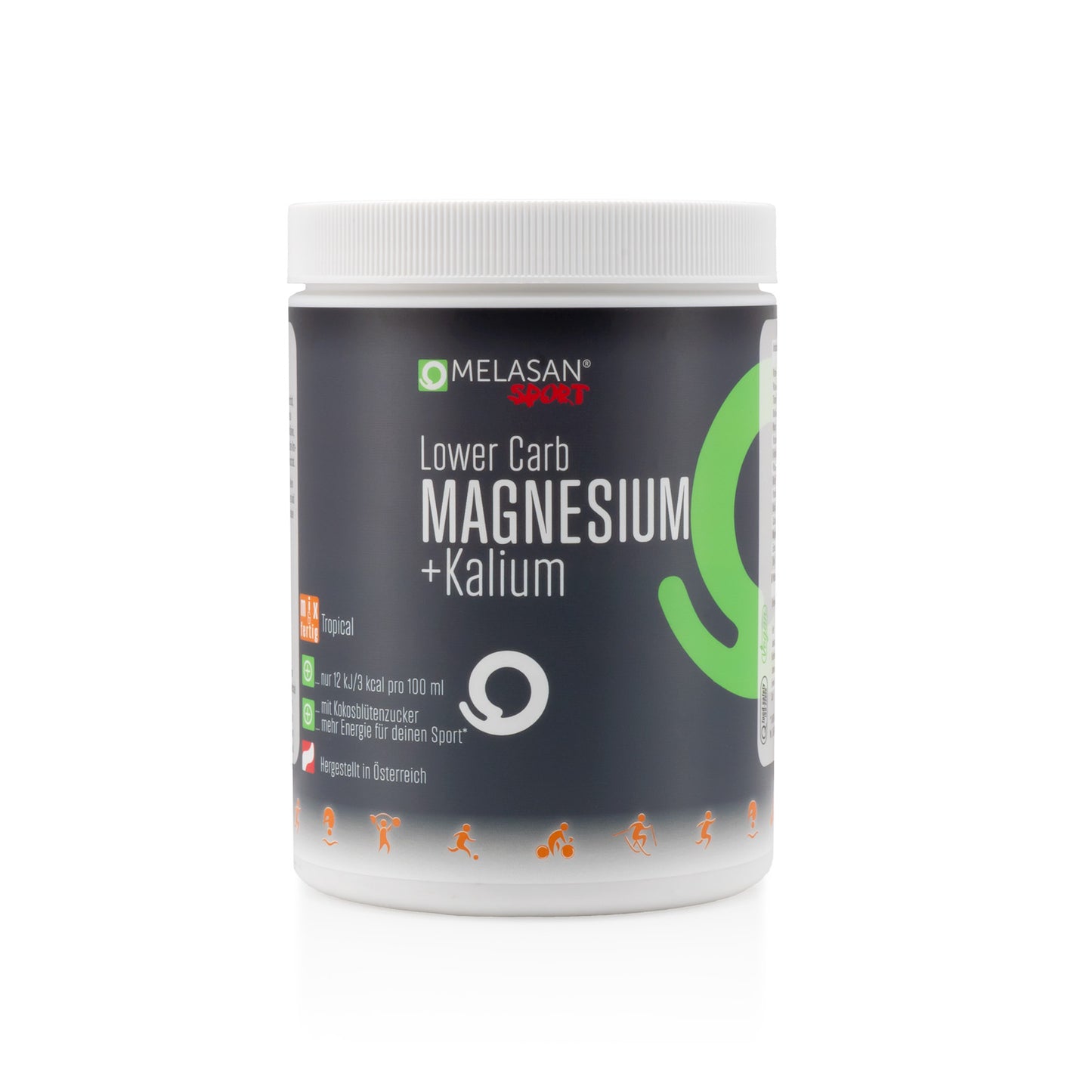 Melasan napój sportowy Lower Carb z magnezem + potasem Tropical 720g puszka