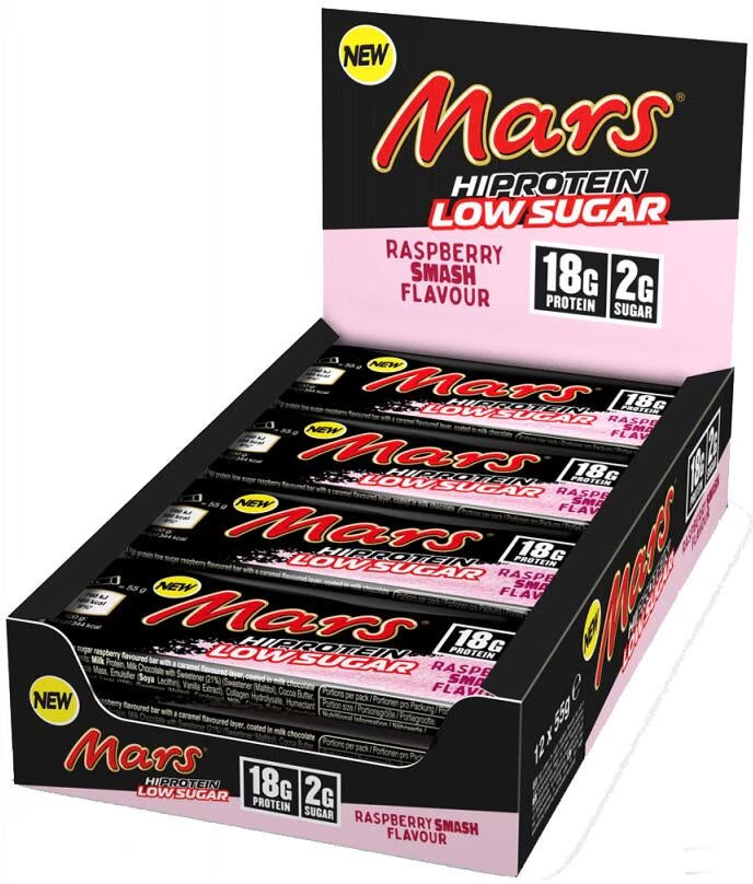 Mars HiProtein Low Sugar Raspberry Bar Pudełko 12 sztuk Termin ważności 08-2026