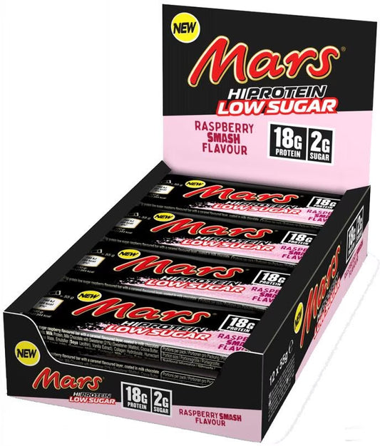 Mars HiProtein Low Sugar Malina tyčinka 12 ks balenie, min. trvanlivosť 08-2026