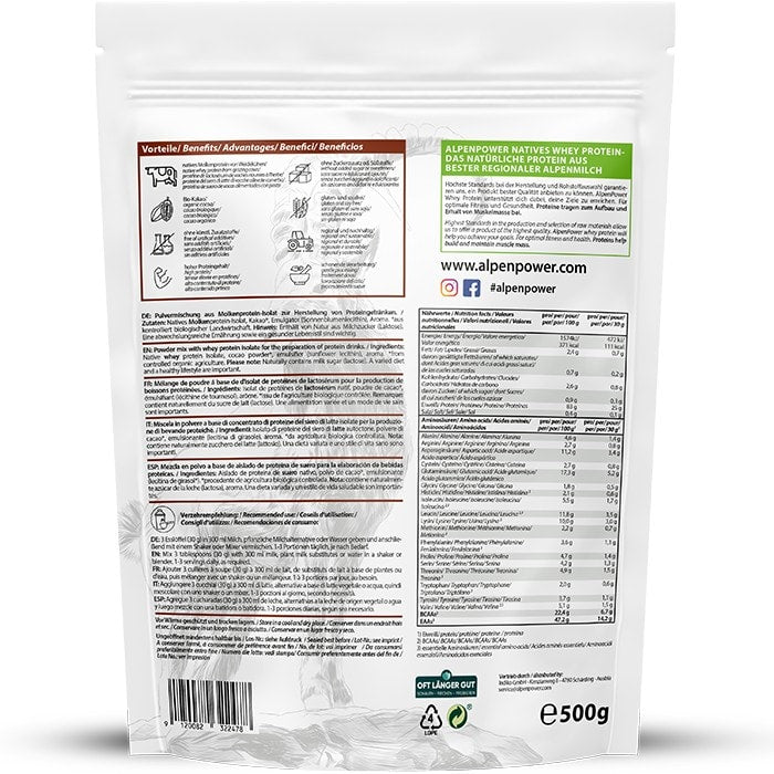 AlpenPower Natívny Srvátkový Izolát 500 g