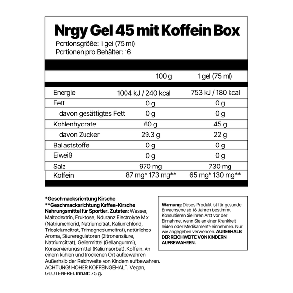 Nduranz Nrgy Gel mit Koffein