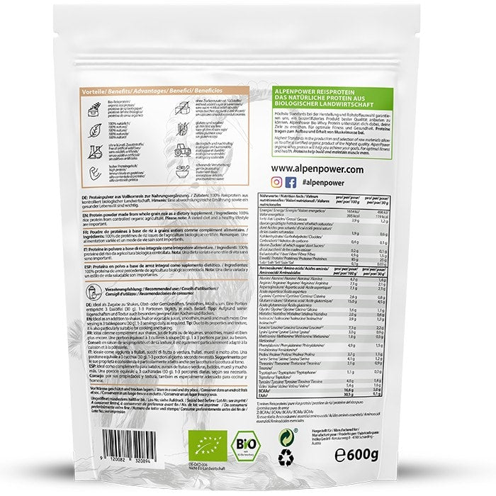 AlpenPower Bio białko ryżowe 600 g
