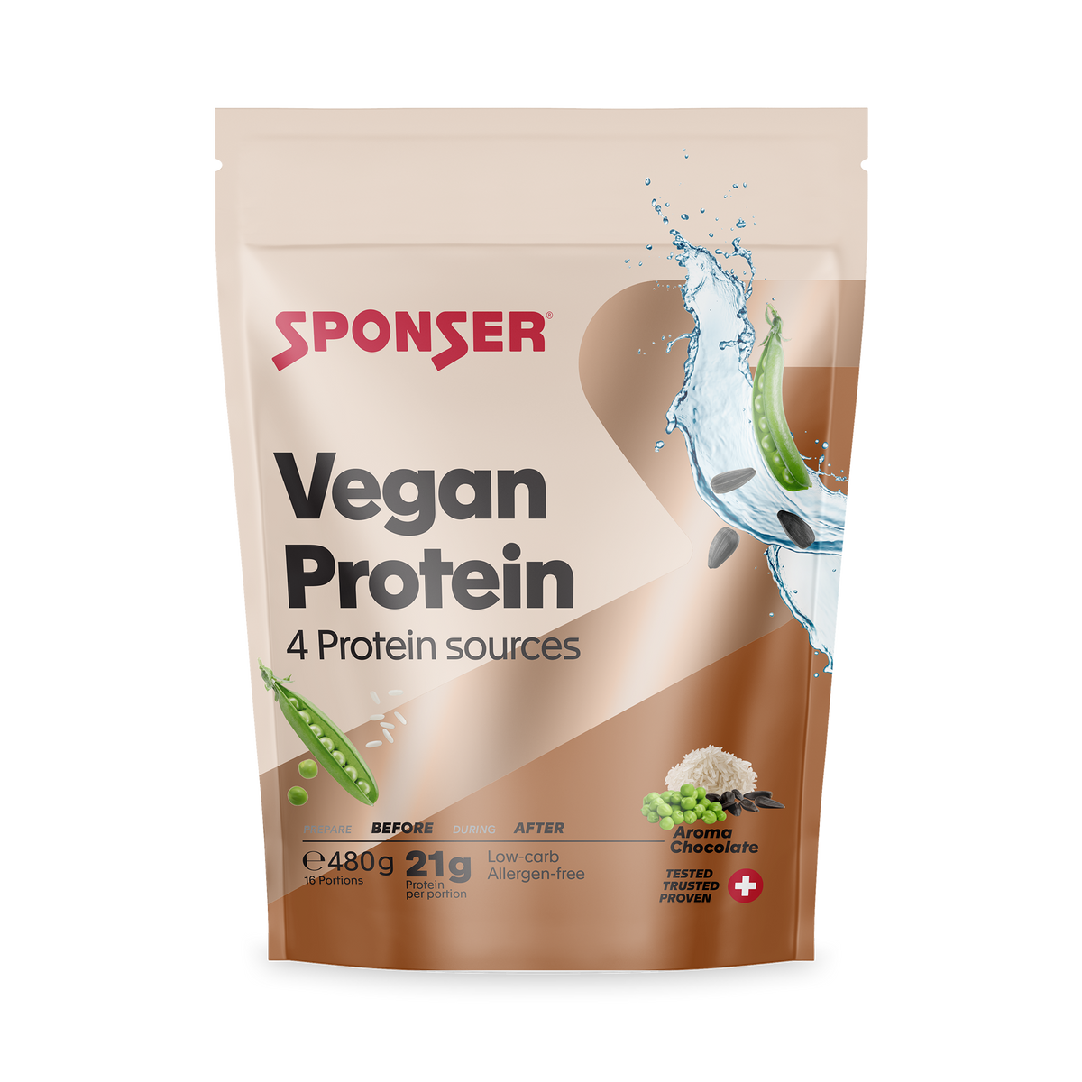 Sponser Vegan Protein, 480g, torebka